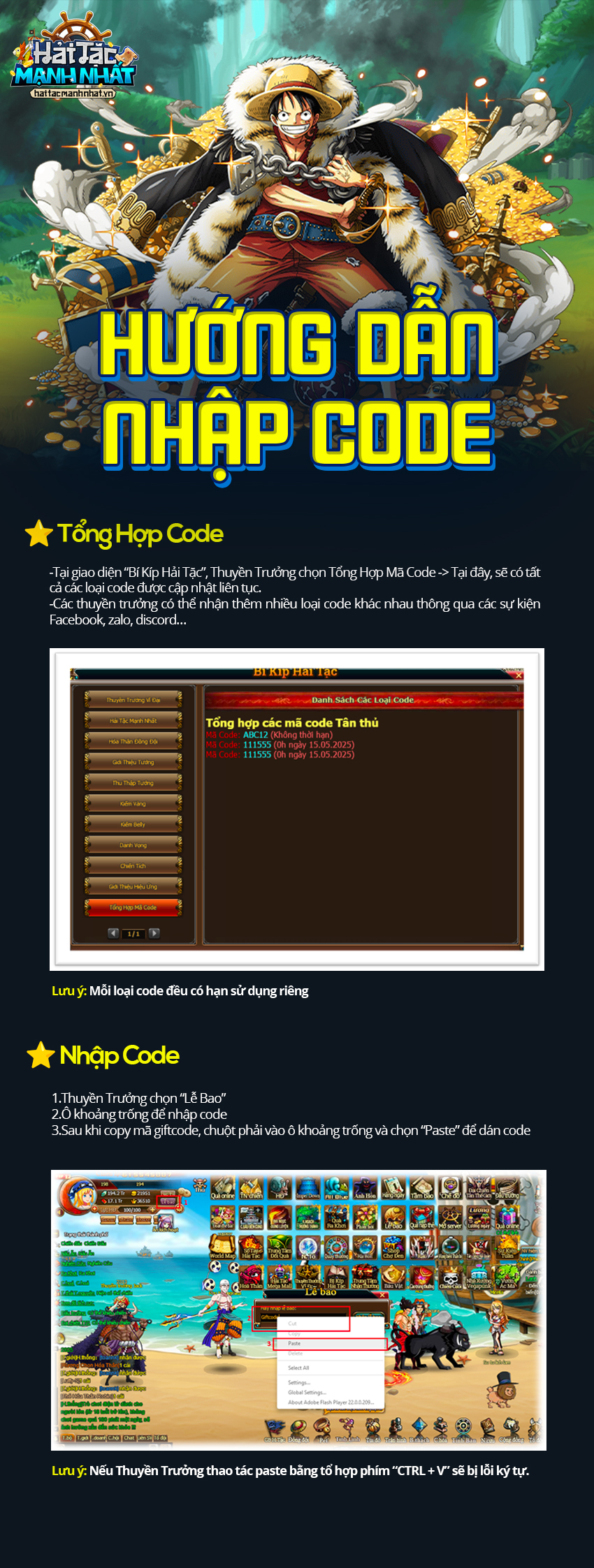 Hankichief Code Hướng dẫn Nhập Code | Hải Tặc Mạnh Nhất